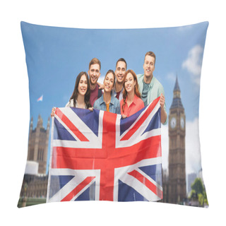 Personality  Group Of Friends With British Flag Over Big Ben Pillow Covers