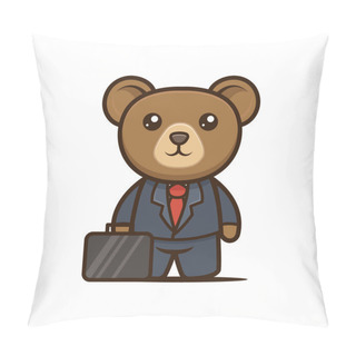 Personality  Cute Business Bear Mascot Design Pillow Covers