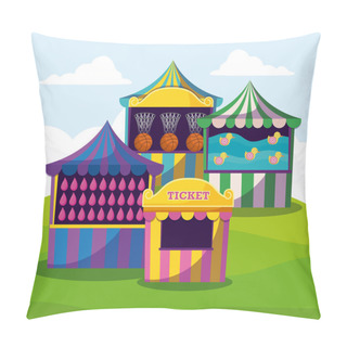 Personality  Circus Tents With Garlands Isolated Icon Pillow Covers