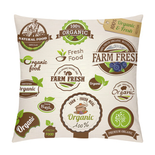 Personality  Set Of Fresh Organic Labels And Elements Pillow Covers