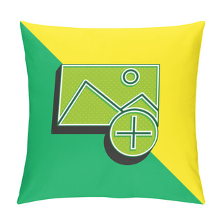 Personality  Add Green And Yellow Modern 3d Vector Icon Logo Pillow Covers