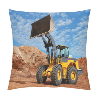 Personality  Wheel Loader Bulldozer In Sandpit Pillow Covers