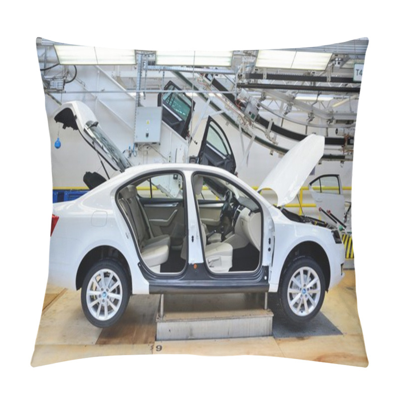 Personality  Skoda Octavia On Conveyor Line In Factory Pillow Covers