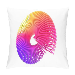 Personality  Rainbow. Abstract Color Background. Elastic Spline Gradient Elements On White Background. Glitter Object Spot On Trend Fashion Color. Awesome Studio Color Palette With Rainbow Textures. 3d Rendering Pillow Covers