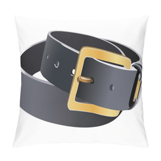 Personality  Men's Leather Belt Isolated On White Pillow Covers