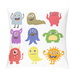 Personality  Cute Monsters Vector Set. Pillow Covers