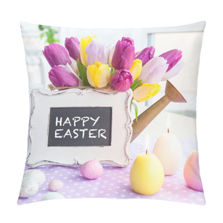 Personality  Fresh Tulips On Purple Pillow Covers