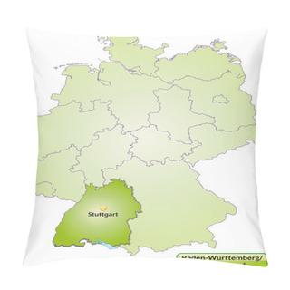 Personality  Map Of Baden-Wuerttemberg Pillow Covers