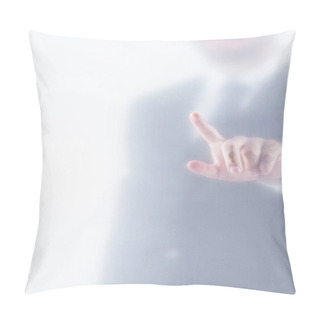 Personality  Businessman Pointing Behind Glass Pillow Covers