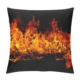 Personality  Blazing Flames On Black Background Pillow Covers