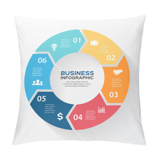 Personality  Vector Circle Arrows For Infographic. Template For Diagram, Graph, Presentation And Chart. Business Concept With 6 Options, Parts, Steps Or Processes. Abstract Background. Pillow Covers