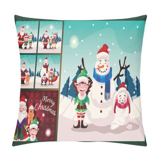 Personality  Bundle Christmas Cards With Label Merry Christmas Pillow Covers