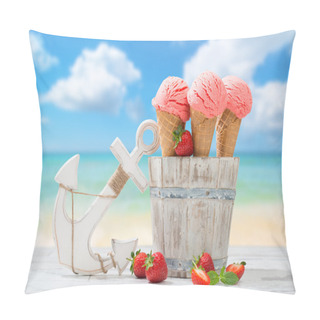 Personality  Strawberry Fruit Ice Cream Pillow Covers