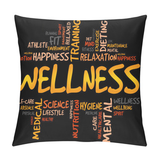 Personality  WELLNESS Word Cloud, Fitness Pillow Covers