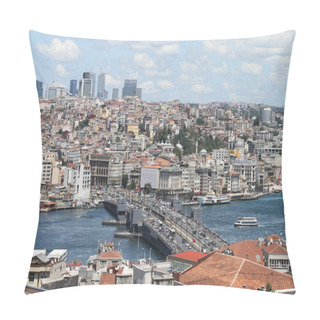 Personality  Galata Bridge And Karakoy District In Istanbul City Pillow Covers