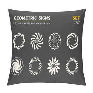 Personality  Set Of Eight Minimalistic Trendy Shapes. Stylish Vector Logo Emblems For Your Design. Simple Universal Geometric Signs Collection. Pillow Covers