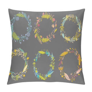 Personality  Floral Round Frames. Pillow Covers