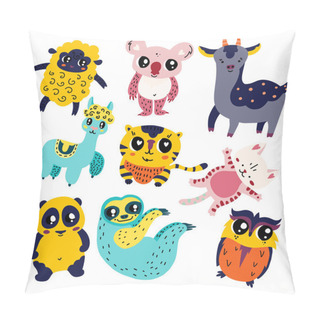 Personality  Cute Cartoon Icon Set Pillow Covers