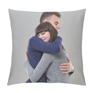Personality  Couple Of Teenagers Embracing  Pillow Covers