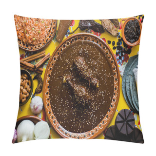 Personality  Mole Mexicano, Poblano Mole Ingredients, Mexican Spicy Food Traditional In Mexico Pillow Covers