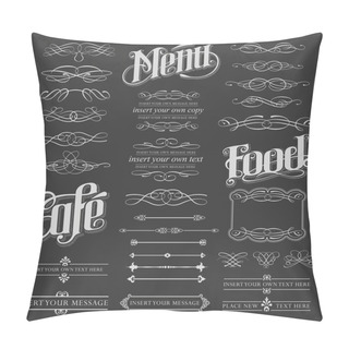 Personality  Chalkboard Vintage Calligraphy Vector Elements Pillow Covers