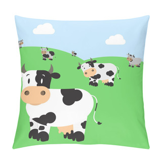Personality  Herd Of Cattle Pillow Covers