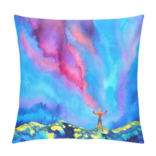 Personality  Human And Spirit Powerful Energy Connect To The Universe Power Pillow Covers