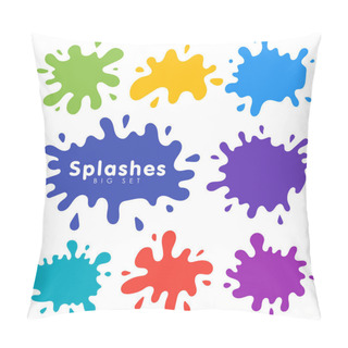 Personality  Vector Set Of Colored Blots On The White Background Pillow Covers