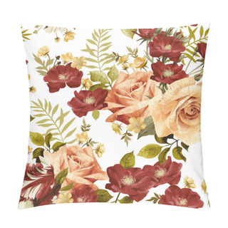 Personality  Floral Pattern With Roses Pillow Covers