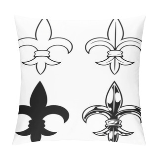 Personality  Graphic Detailed Black And White Royal Lily Set Pillow Covers