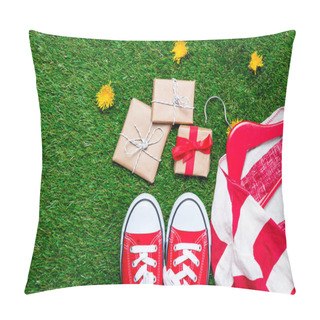 Personality  Red Sporty Gumshoes And Gift Boxes Pillow Covers