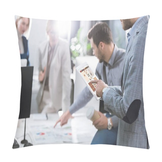 Personality  Businessman Using Tablet In Office Pillow Covers