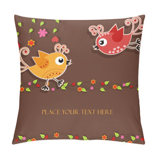 Personality  Birds With Flowers Pillow Covers