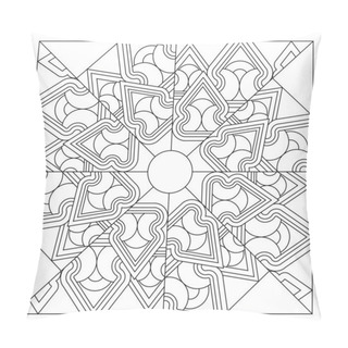 Personality  Drawing Of Eight Slices With Curved And Pointed Patterns. Fun Coloring Page Suitable For Digital Detox. Anti Stress EPS8 #503 Pillow Covers