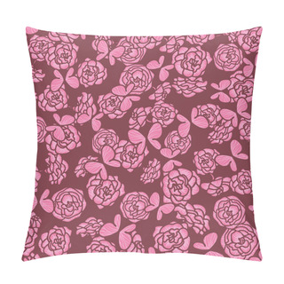 Personality  Romantic Seamless Vector Pattern With Rose Garden And Butterflies Pillow Covers