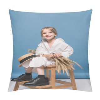 Personality  Little Girl With Wheat Ears  Pillow Covers