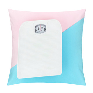 Personality  Weight Measure Flat Lay On Colored Paper. Pillow Covers
