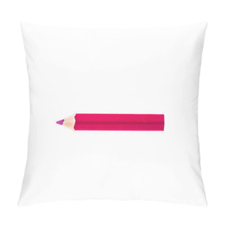 Personality  One Colored Red Pencil Isolated On White Background. Pillow Covers