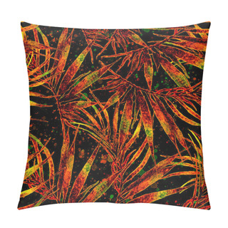 Personality  Tropical Seamless Pattern. Watercolor Chaotic Palm Pillow Covers
