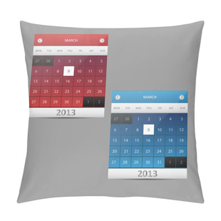 Personality  Vector Calendar Illustration - 9 Of March, 2013 Pillow Covers