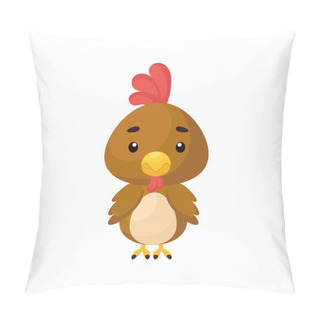Personality  Cute Little Chicken On White Background. Cartoon Animal Character For Kids Cards, Baby Shower, Birthday Invitation, House Interior. Bright Colored Childish Vector Illustration In Cartoon Style. Pillow Covers