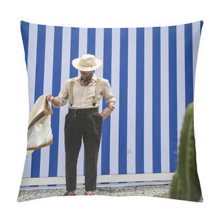 Personality  FLORENCE-13 June 2018 Guillaume Bo On The Street During The Pitti. Pillow Covers