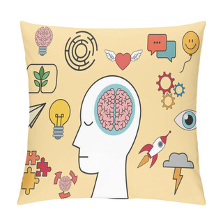 Personality  Profile Human Head Brain Creative Knowledge Pillow Covers