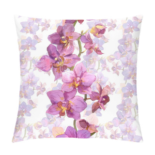 Personality  Tropical Orchid Flowers. Repeating Floral Pattern. Watercolor Pillow Covers