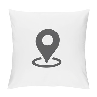 Personality  Pin Map Icon In Flat Style. Gps Navigation Vector Illustration O. N Isolated Background. Target Destination Business Concept Pillow Covers