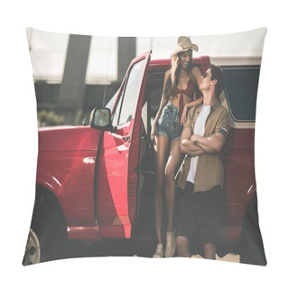 Personality  Couple With Classical Car Pillow Covers