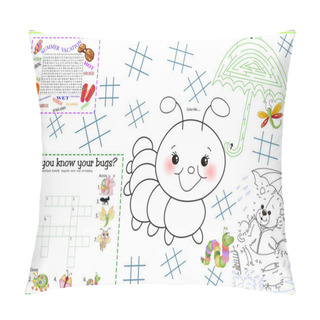 Personality  Placemat Spring Summer Printable Activity Sheet 4 Pillow Covers
