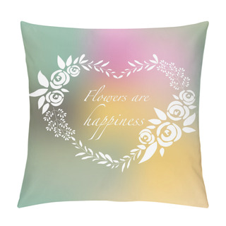 Personality  Vector Illustration Of Silhouette Flower Set Of Roses And Herbs  Pillow Covers