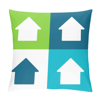 Personality  Big Upload  Arrow Flat Four Color Minimal Icon Set Pillow Covers
