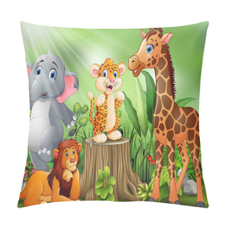 Personality  Cartoon Wild Animal In The Beautiful Garden Pillow Covers